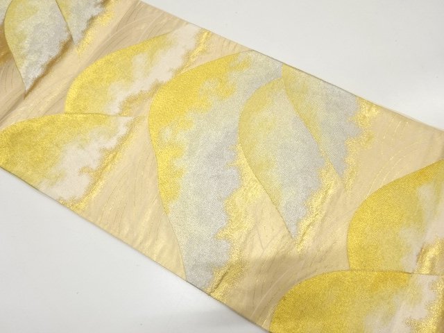 JAPANESE KIMONO / ANTIQUE FUKURO OBI / SILK / WOVEN MOUNTAIN & WAVE